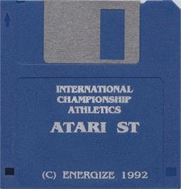 Artwork on the Disc for International Championship Athletics on the Atari ST.