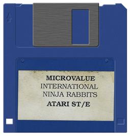 Artwork on the Disc for International Ninja Rabbits on the Atari ST.