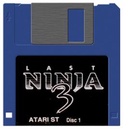 Artwork on the Disc for Last Ninja 3 on the Atari ST.