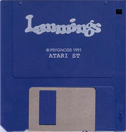 Artwork on the Disc for Lemmings on the Atari ST.
