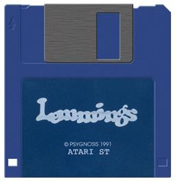 Artwork on the Disc for Lemmings on the Atari ST.