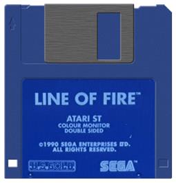 Artwork on the Disc for Line Of Fire on the Atari ST.