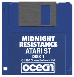 Artwork on the Disc for Midnight Resistance on the Atari ST.