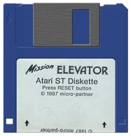 Artwork on the Disc for Mission Elevator on the Atari ST.