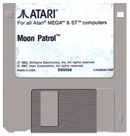 Artwork on the Disc for Moon Patrol on the Atari ST.