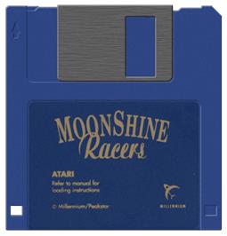 Artwork on the Disc for Moonshine Racers on the Atari ST.