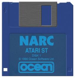 Artwork on the Disc for NARC on the Atari ST.
