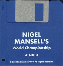 Artwork on the Disc for Nigel Mansell's World Championship on the Atari ST.