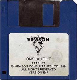 Artwork on the Disc for Onslaught on the Atari ST.