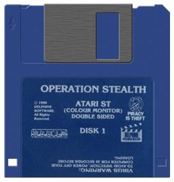 Artwork on the Disc for Operation Stealth on the Atari ST.