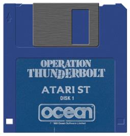 Artwork on the Disc for Operation Thunderbolt on the Atari ST.