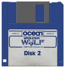 Artwork on the Disc for Operation Wolf on the Atari ST.