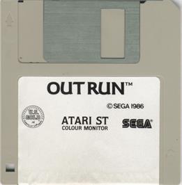 Artwork on the Disc for Out Run on the Atari ST.