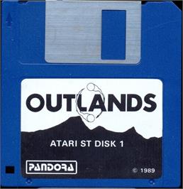 Artwork on the Disc for Outlands on the Atari ST.