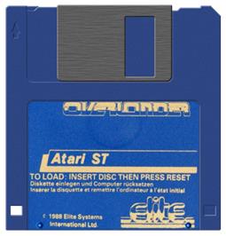 Artwork on the Disc for Overlander on the Atari ST.