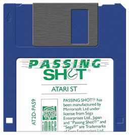 Artwork on the Disc for Passing Shot on the Atari ST.