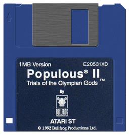 Artwork on the Disc for Populous 2 - Trials Of The Olympian Gods on the Atari ST.