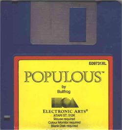 Artwork on the Disc for Populous II: Trials of the Olympian Gods on the Atari ST.
