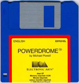 Artwork on the Disc for Powerdrome on the Atari ST.