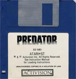 Artwork on the Disc for Predator on the Atari ST.