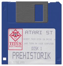 Artwork on the Disc for Prehistorik on the Atari ST.