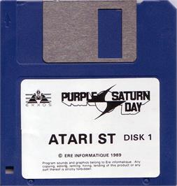 Artwork on the Disc for Purple Saturn Day on the Atari ST.
