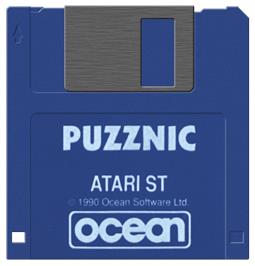 Artwork on the Disc for Puzznic on the Atari ST.