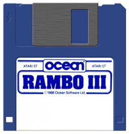 Artwork on the Disc for Rambo 3 on the Atari ST.