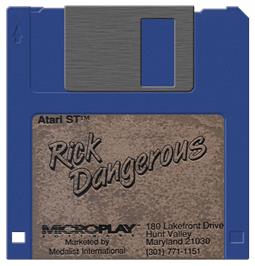 Artwork on the Disc for Rick Dangerous on the Atari ST.