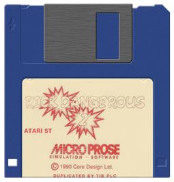 Artwork on the Disc for Rick Dangerous 2 on the Atari ST.