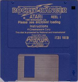 Artwork on the Disc for Rocket Ranger on the Atari ST.