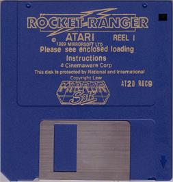 Artwork on the Disc for Rocket Ranger on the Atari ST.