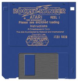 Artwork on the Disc for Rocket Ranger on the Atari ST.