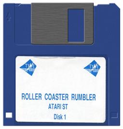 Artwork on the Disc for Roller Coaster Rumbler on the Atari ST.