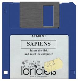Artwork on the Disc for Sapiens on the Atari ST.