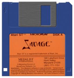 Artwork on the Disc for Savage on the Atari ST.