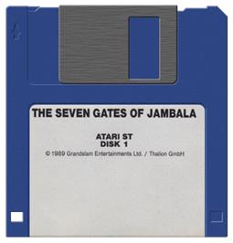 Artwork on the Disc for Seven Gates of Jambala on the Atari ST.