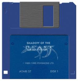 Artwork on the Disc for Shadow Of The Beast on the Atari ST.