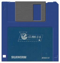 Artwork on the Disc for Silk Worm on the Atari ST.