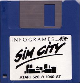 Artwork on the Disc for Sim City on the Atari ST.