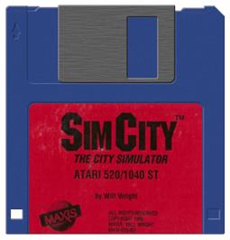Artwork on the Disc for Sim City on the Atari ST.