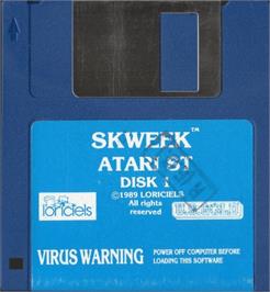 Artwork on the Disc for Skweek on the Atari ST.