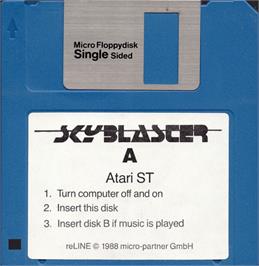 Artwork on the Disc for Skyblaster on the Atari ST.