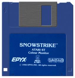 Artwork on the Disc for Snow Strike on the Atari ST.