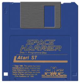 Artwork on the Disc for Space Harrier on the Atari ST.