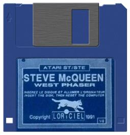 Artwork on the Disc for Steve McQueen - Westphaser on the Atari ST.