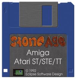 Artwork on the Disc for Stone Age on the Atari ST.