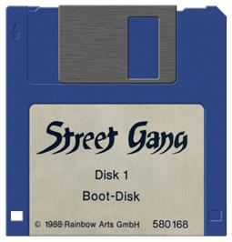 Artwork on the Disc for Street Gang on the Atari ST.
