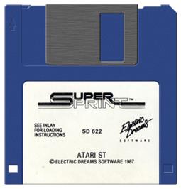 Artwork on the Disc for Super Sprint on the Atari ST.