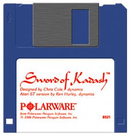 Artwork on the Disc for Sword Of Kadash on the Atari ST.